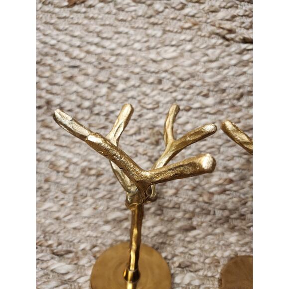 Vintage Gold Tree Branch Jewelry Display Key Holders Home Decor Shabby Chic Boho - Picture 7 of 12